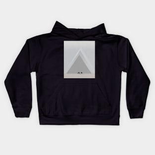 Pyramids in snow | Minimalistic art Kids Hoodie